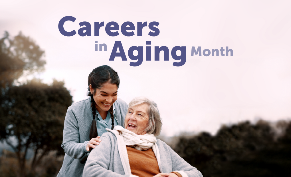 Employee and elderly lady smiling