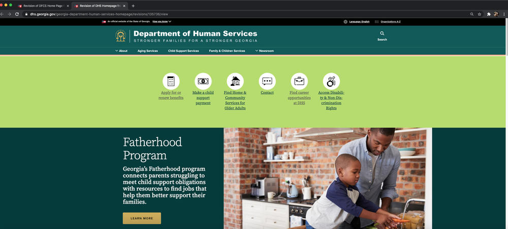 DHS homepage