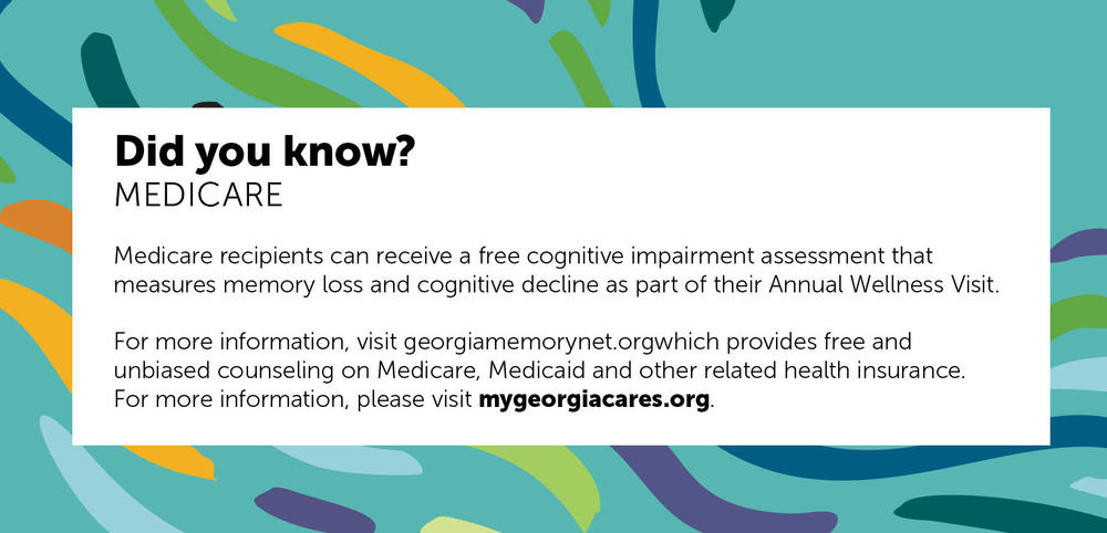 Medicare recipients can receive a free cognitive impairment assessment that measures memory.