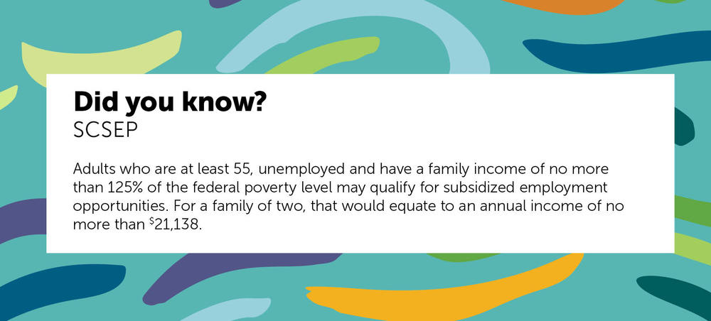 Adults who are at least 55m unemployed and have a family income.