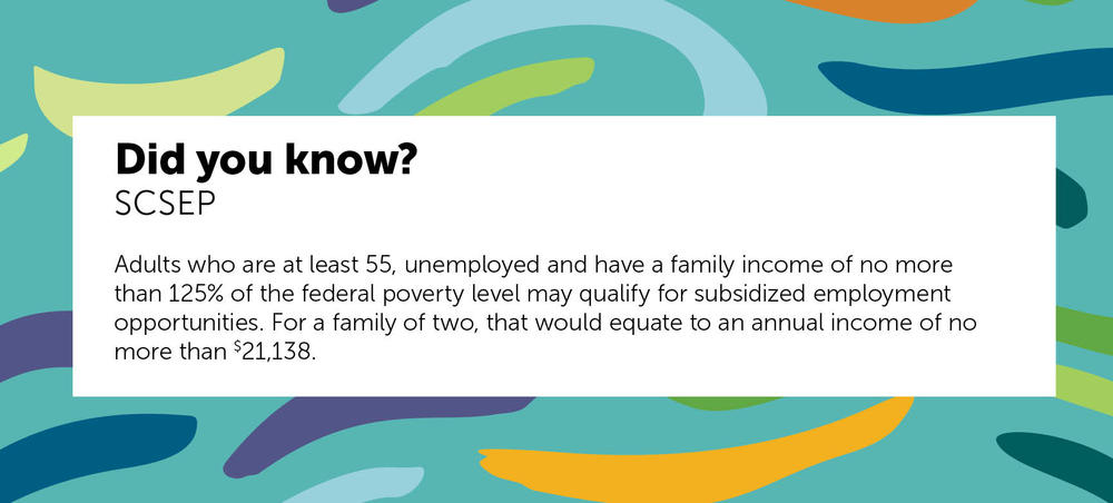 Adults who are at least 55m unemployed and have a family income.