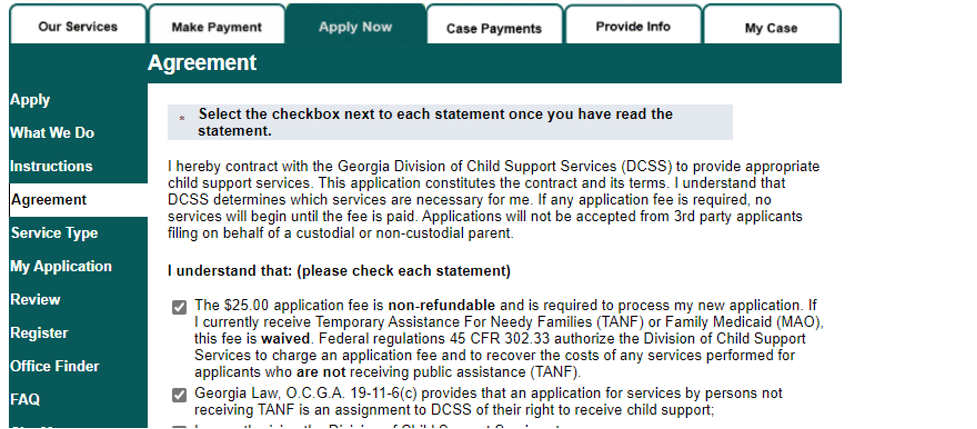 Apply For Child Support Online Ga Child Support Arrears Affidavit