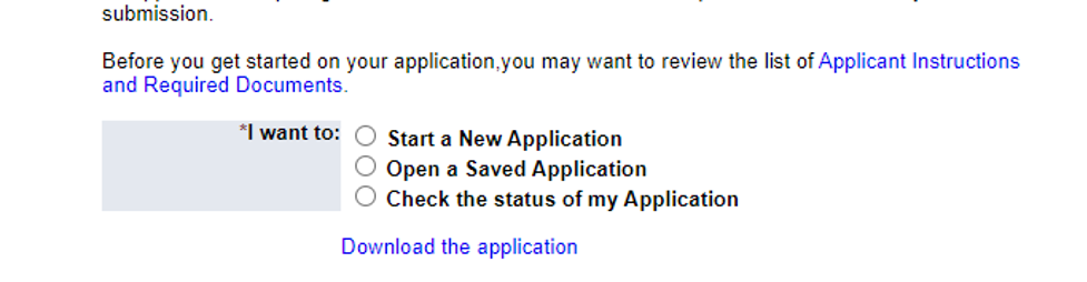 Start a new application